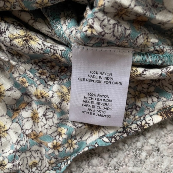 Floral Peasant Crop Top | Smocked Puff Sleeve Cottagecore Blouse XL - Picture 4 of 5